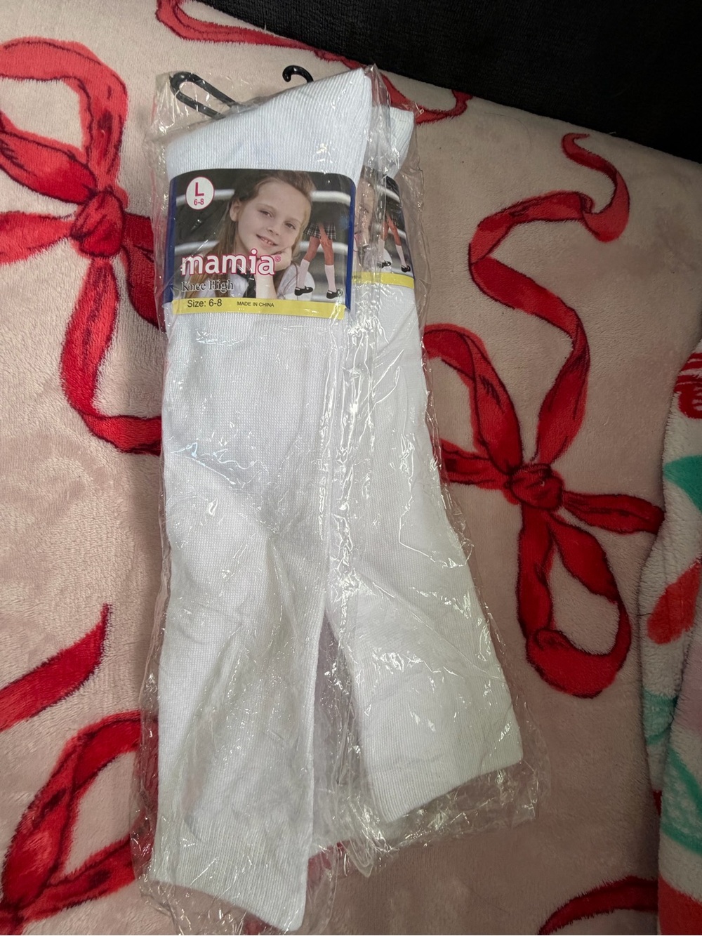 Mamia White Kids knee high socks - L